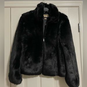 Michael Kors Black Furry Jacket